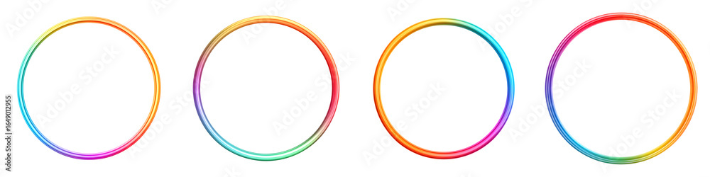 Set of Colorful Gradient Circle Frames on White Set of Colorful Gradient Circle Frames on White