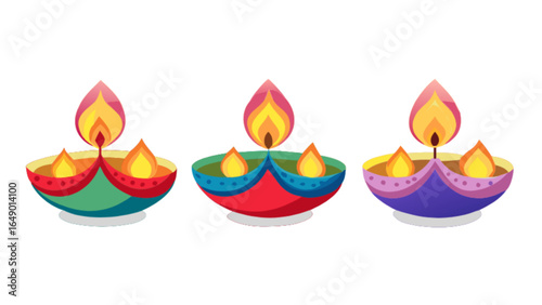 Diwali diya lamps vector illustration for indian festival of lights deepavali celebration design graphic 100