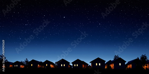 Evening sky over the village