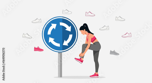 Many Choices Concept, Sports Fashion and Choice of Athletic Footwear