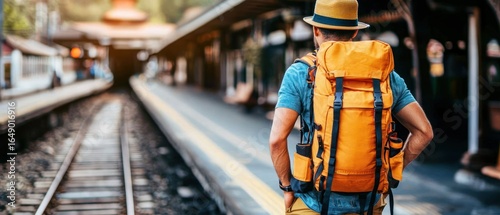 Solo Traveler at Train Station: Adventure Awaits