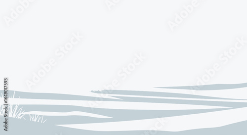 Minimalist Winter Landscape Illustration With Subtle Color Palette Vector