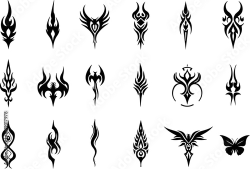 "Eternal Flame: Stylized Fire Icon" tattoo design vector bundle