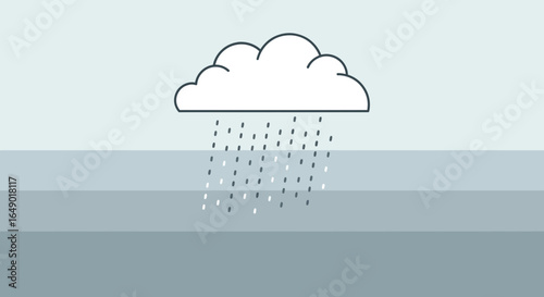 Minimalistic Weather Icon Of A Raincloud Design For Meteorological Forecast