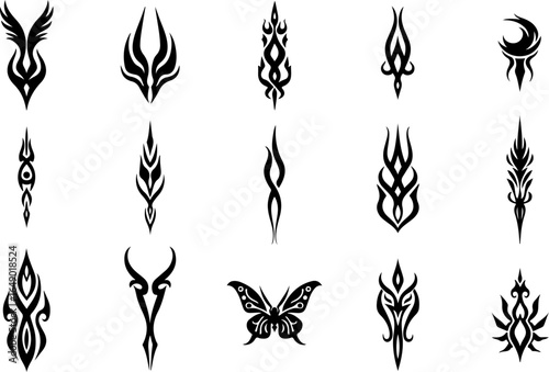 "Eternal Flame: Stylized Fire Icon" tattoo design vector bundle