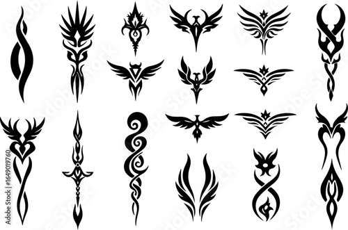 "Eternal Flame: Stylized Fire Icon" tattoo design vector bundle