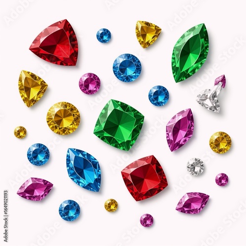 Cool Vibrant gemstone set on a white background