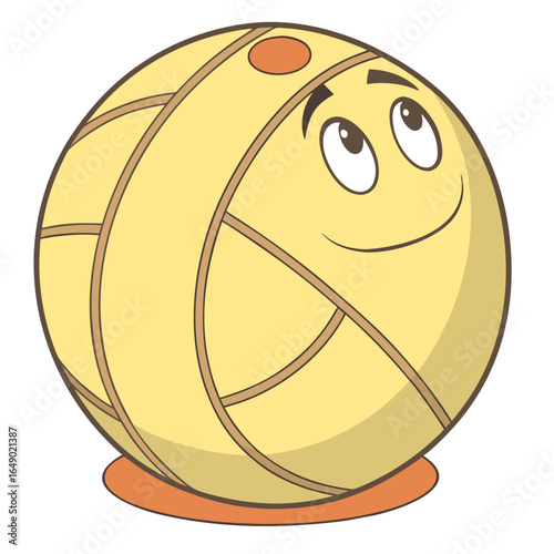 Playful Volleyball Cartoon Character Icon/Illustration.

