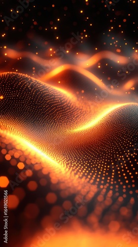 Abstract Orange and Black Digital Landscape