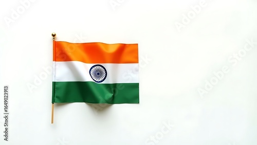 Free Download Indian national flag, the Tiranga, waving proudly on a white background. Symbol of patriotism, independence, and national pride for Republic Day. - GFXLoad