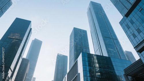 Wallpaper Mural Modern Skyscrapers with Reflective Glass Facades Against a Clear Sky Torontodigital.ca