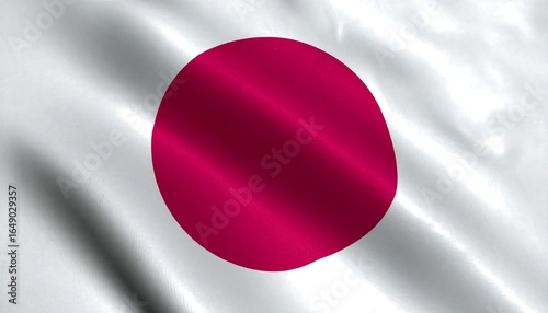 Free Download Waving Japanese flag with a crimson sun on a white silk background - GFXLoad