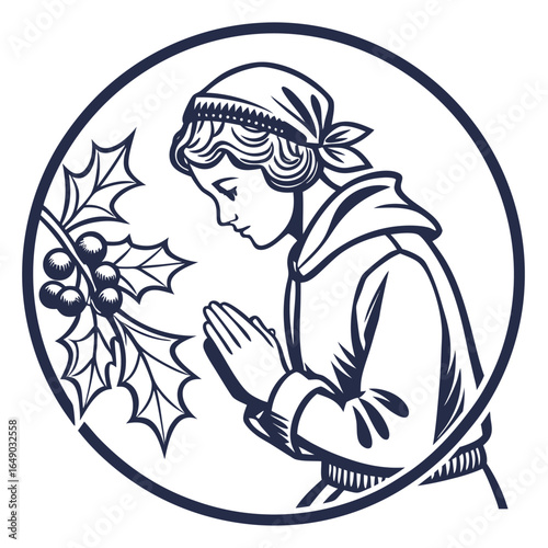 Isolated Holiday Amen Badge for a Prayer Ending