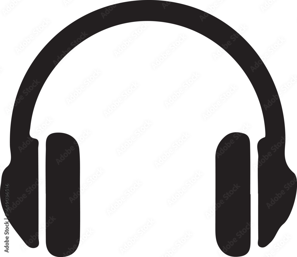 Black and White Minimalist Headphones Vector Black and White Minimalist Headphones Vector