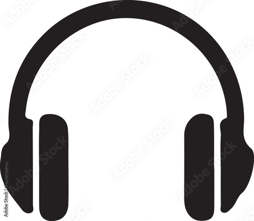 Black and White Minimalist Headphones Vector
