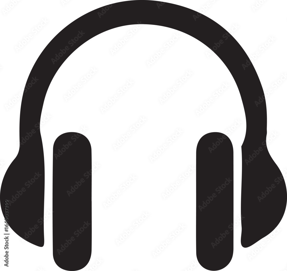Black and White Minimalist Headphones Vector Black and White Minimalist Headphones Vector