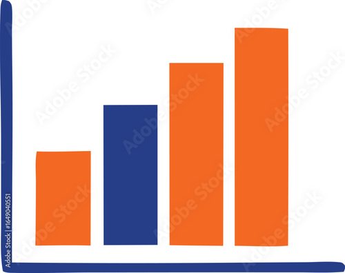 Visual representation of increasing financial performance and business growth through a vibrant bar chart