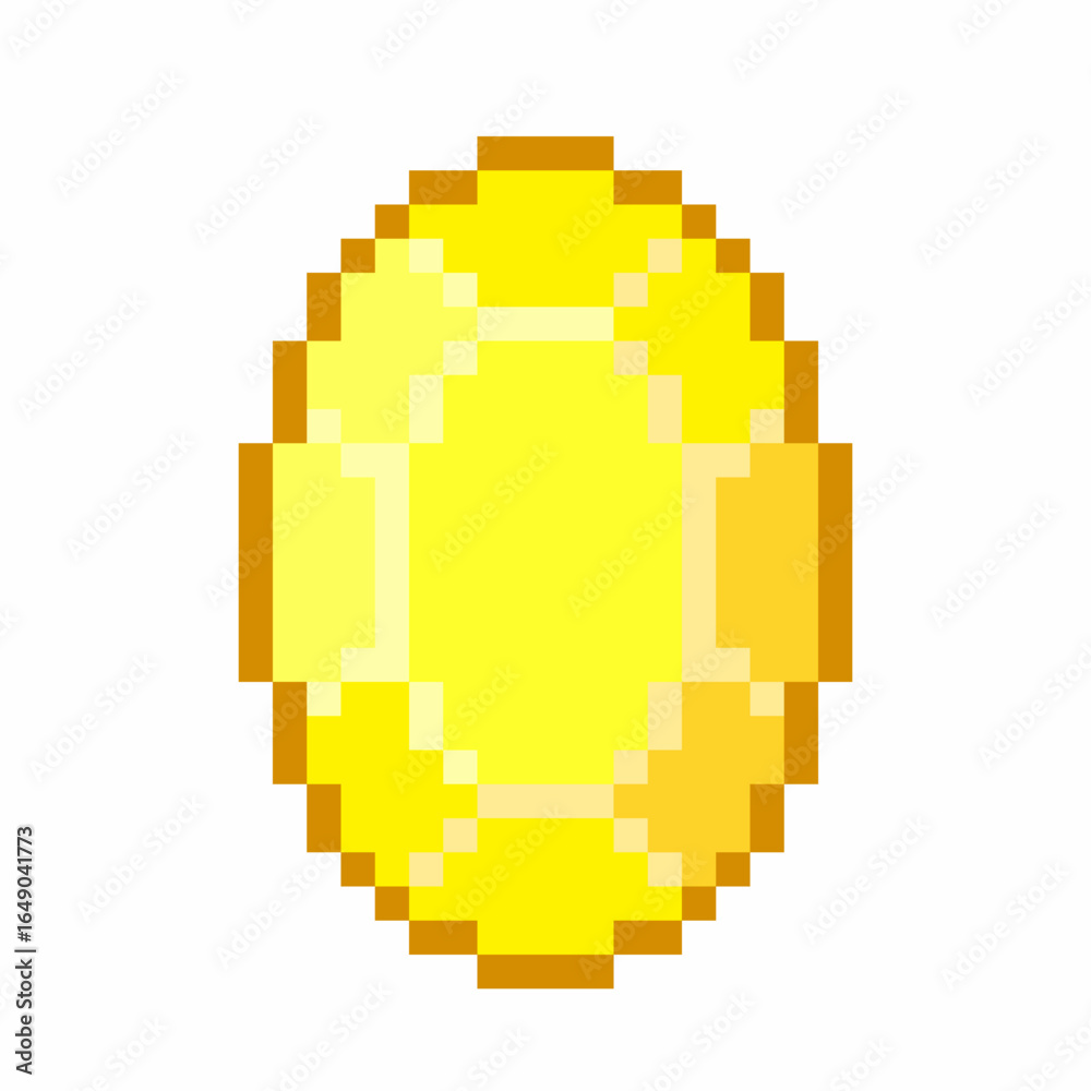 Fototapeta premium yellow crystal in pixel art