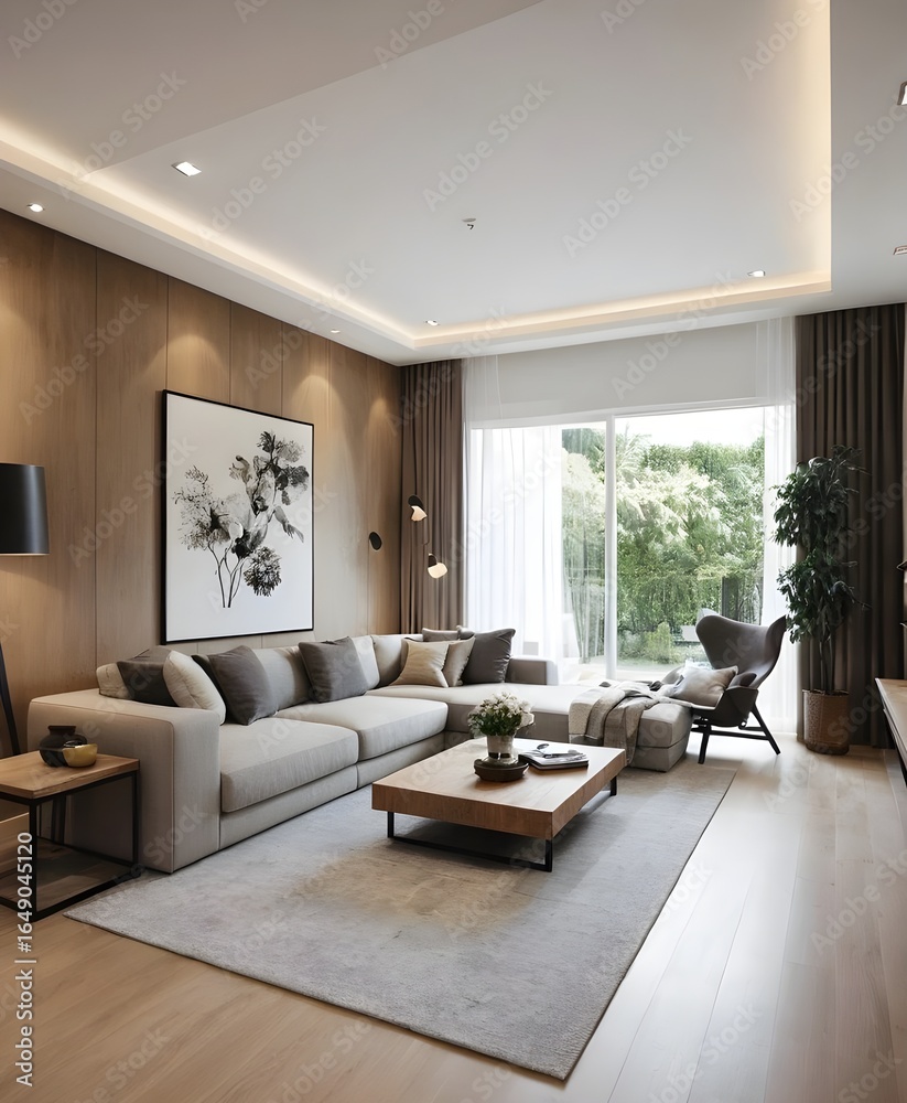 Fototapeta premium modern home living room interior