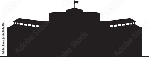 Iconic government building silhouette, symbol of power