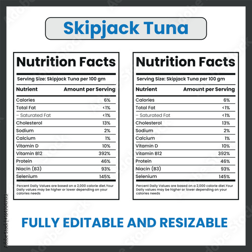 Skipjack Tuna Fish Vector Art