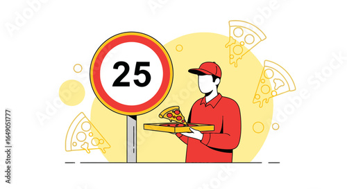 Pizza Delivery Time Within Twenty-Five Minutes Guaranteed For Happy Customers
