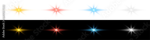 Star, color, light, shine, sparkling, starlight, flash, isolated sparkle with starlight beam and galaxy celebration, png.