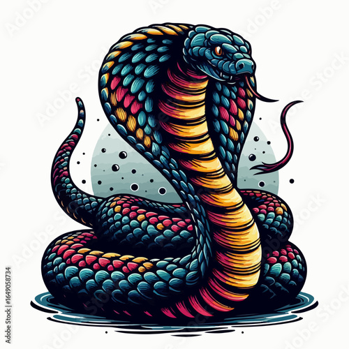 vector illustration of king cobra