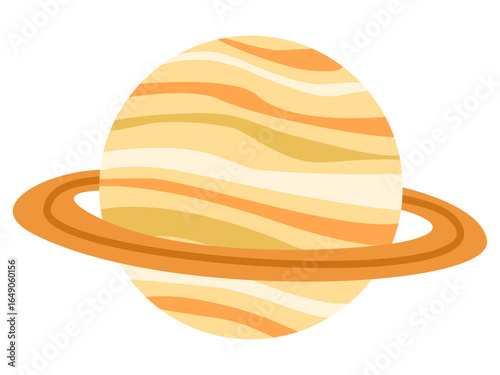 Illustration of Saturn with Prominent Rings