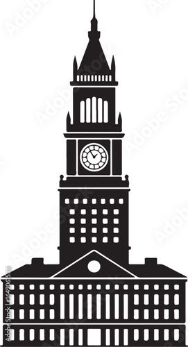 Iconic clock tower silhouette, classic architectural landmark