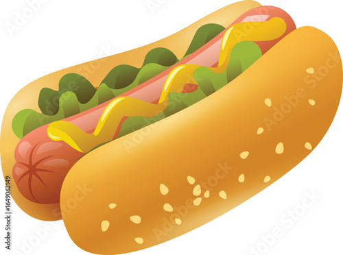 hot dog with mustard