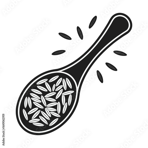 Abstract representation of a spoonful of rice