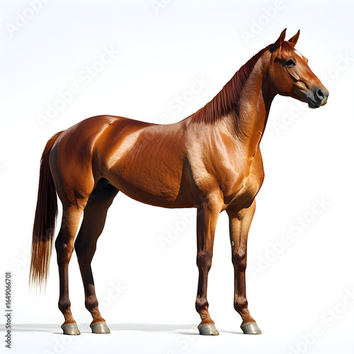 a beautiful horse on white background