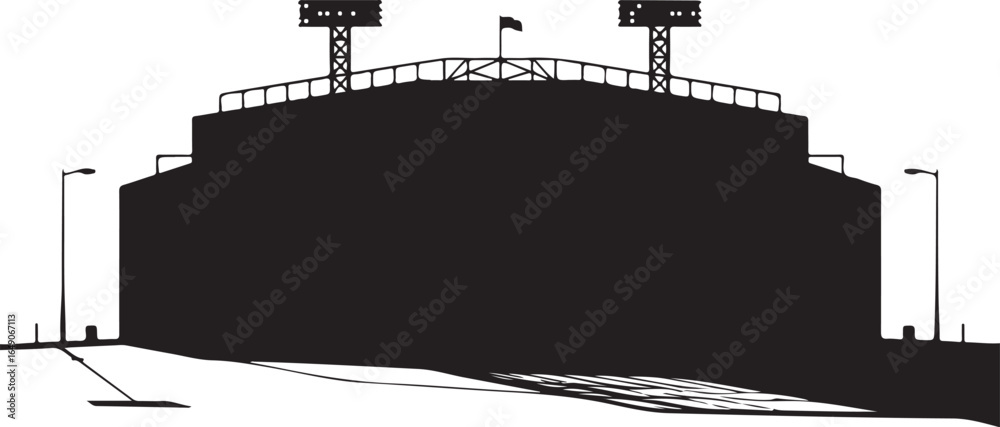 Obraz premium Iconic stadium silhouette ready for game day excitement