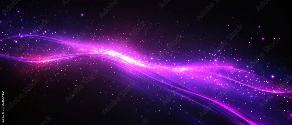 Fototapeta premium Cosmic Purple Nebula: A Serene Galaxy Display