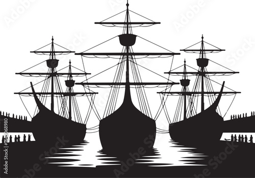 Historic fleet sails into harbor at dawn