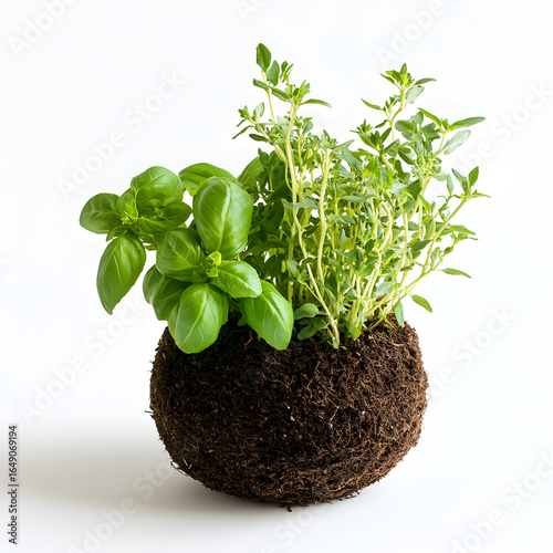 fresh herbs in a pot