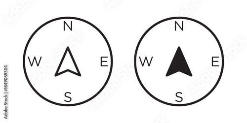 Compass icon Vector Illustration stroke and fill on white background. Compass stationary icon vector design templates simple and modern concept