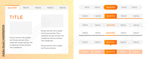 web design template(tab タブ タブ切り替え UIデザイン ベクター 編集可能)