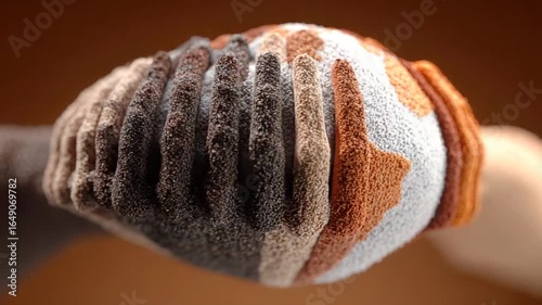 Rotating pastry with textured frosting closeup