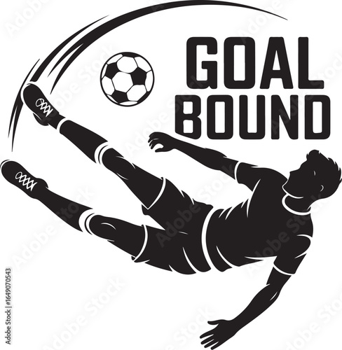 Dynamic soccer player aiming for goal score victory