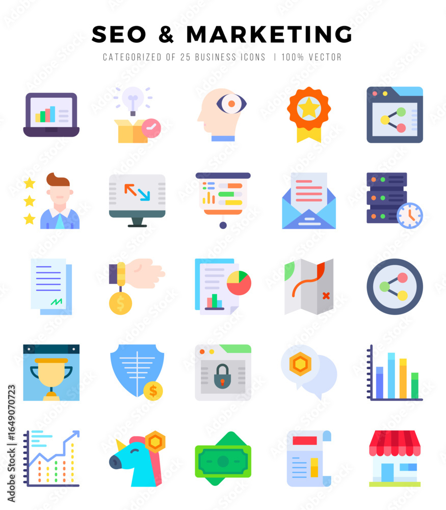 SEO & MARKETING. Flat icons Pack. vector illustration. SEO & MARKETING. Flat icons Pack. vector illustration.