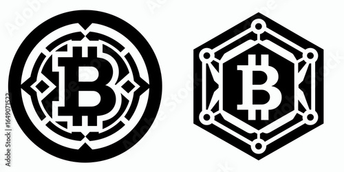 Blockchain. Retro Vintage Line Art Clipart Silhouette Vector Illustration. Digital ledger innovation a secure open record-keeping network for commerce.