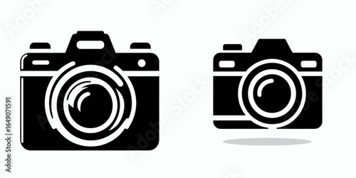 Camera. Retro Vintage Line Art Clipart Silhouette Vector Illustration. Device for taking picture optical tool video recorder image capturing.