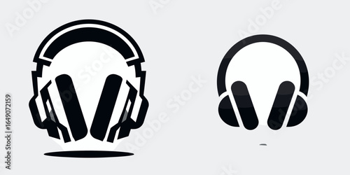 Headphones. Retro Vintage Line Art Clipart Silhouette Vector Illustration. Audio device for individual listening ear covering apparatus sound accessory.