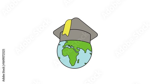 2d simple animation globe spin with toga