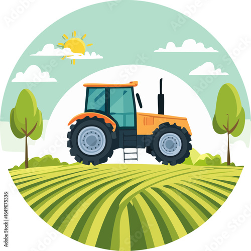 tractor on a farm