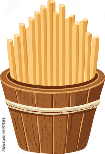 wooden box with chips