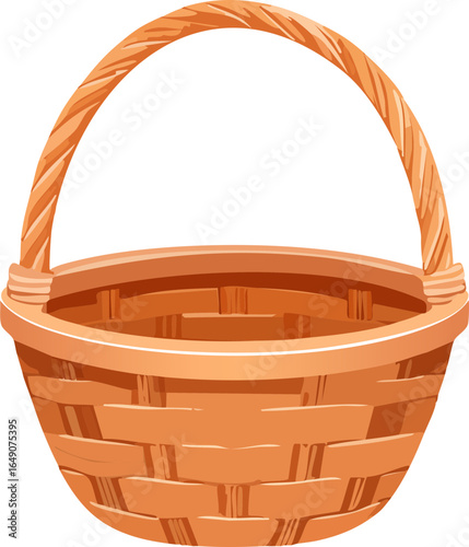 empty basket on a white background