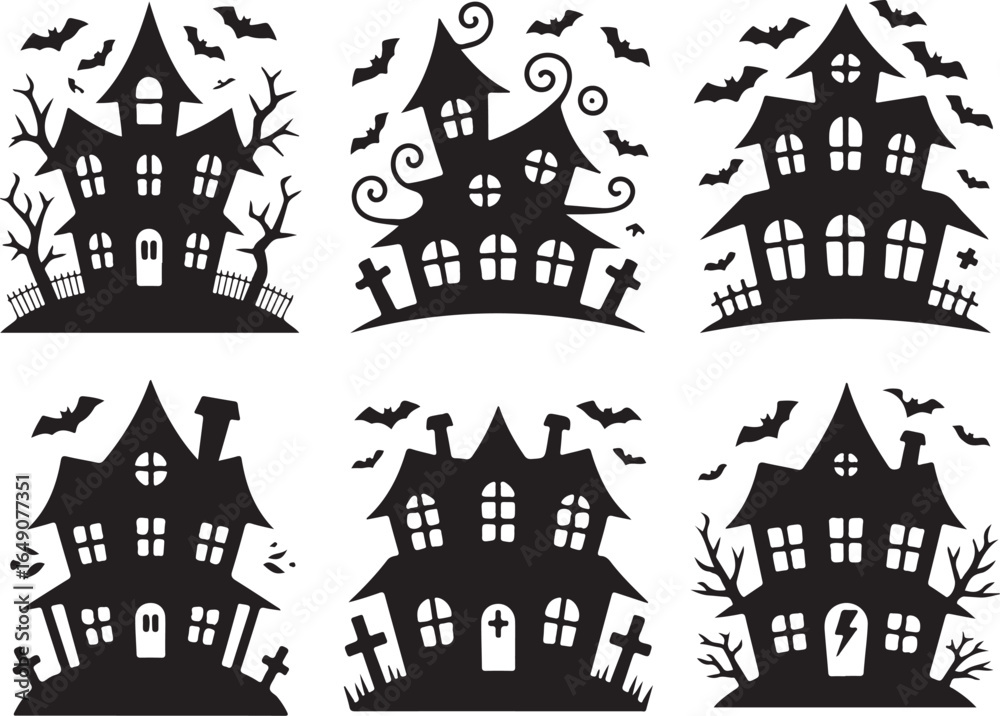 custom made wallpaper toronto digitalSpooky haunted houses with bats and crosses